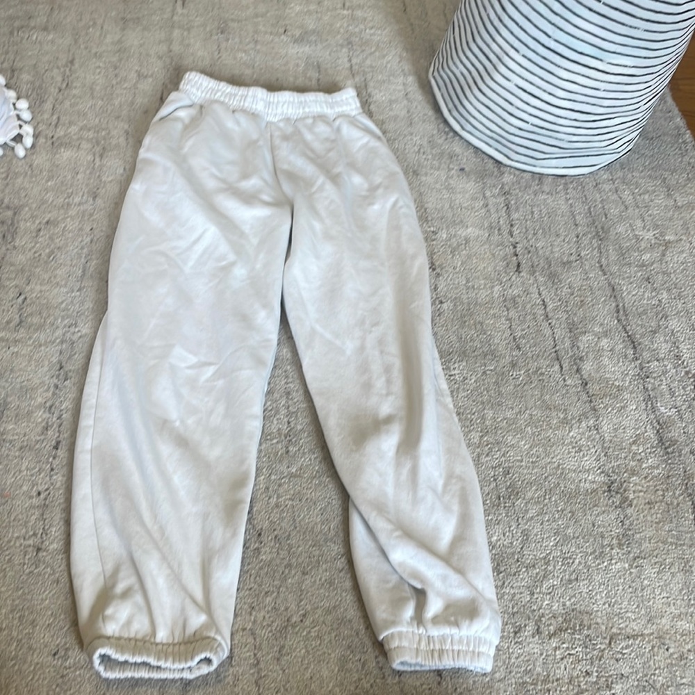 Zara white high rise sweatpants